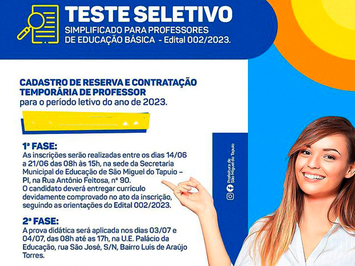 Resultado preliminar da análise de currículo do Teste Seletivo da SME 