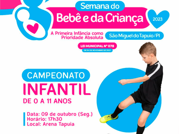 Campeonato Infantil será realizado em SMT